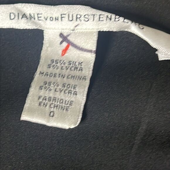 DIANE VON FÜRSTENBERG BLACK COCKTAIL EVENING SILK BLEND DRESS SIZE 0 - Picture 6 of 6